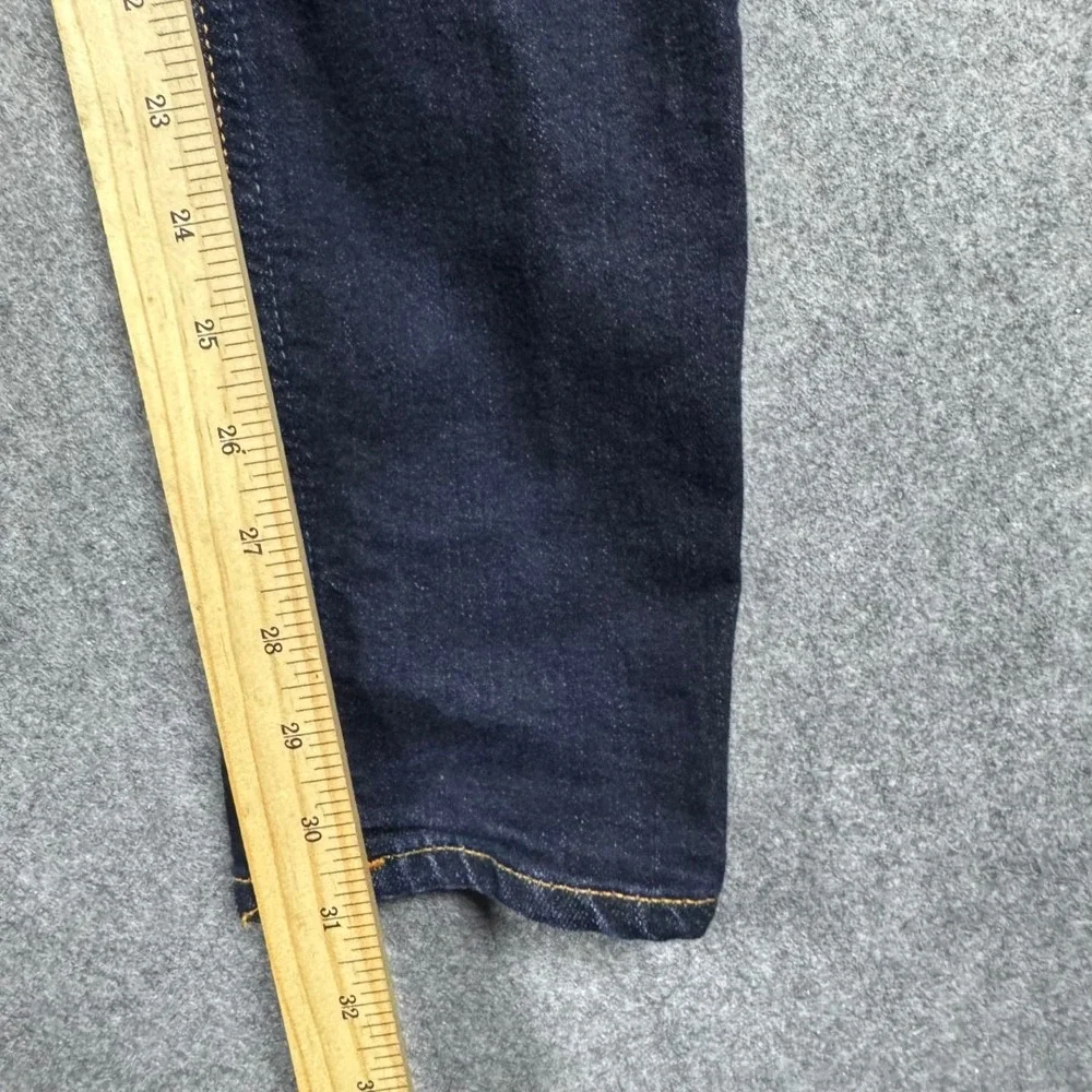 Nudie Jeans Skinny Lin Dry Deep Orange Mens 32x34 Dark Indigo Demin (Fits 29x31)